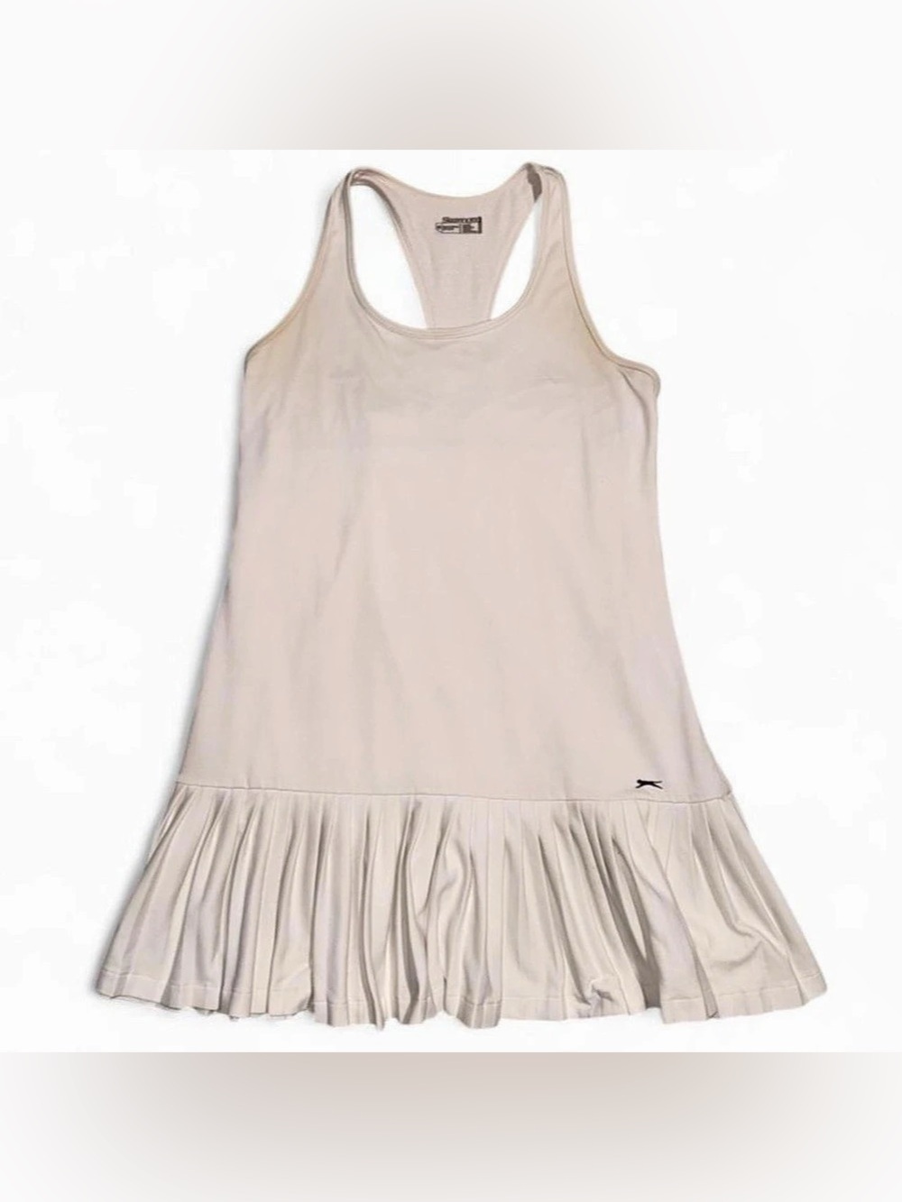 Slazenger Sleeveless Pleated Mini Dress in Cream Size Medium